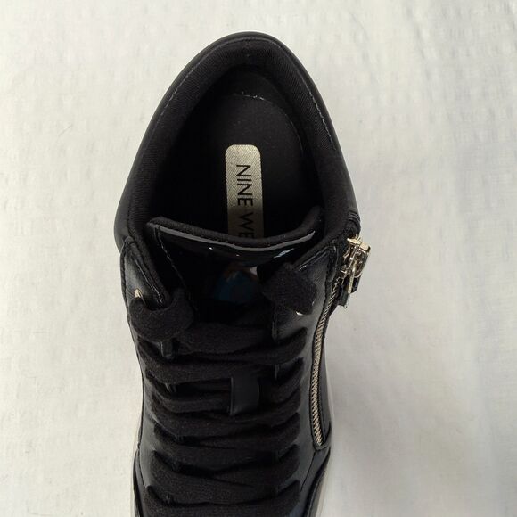 Nine West Women’s Tons High Top Hidden Wedge Sneakers Black Size 5.5M Shoes - Picture 7 of 11